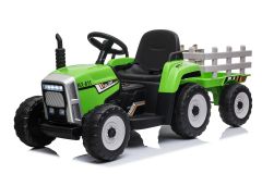 Tractor y trailer Verde 12V Eléctrico para niños